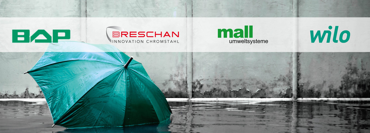 Headerbild Fachtagung Umgang mit Regenwasser und Abwasser mit Partnerlogos